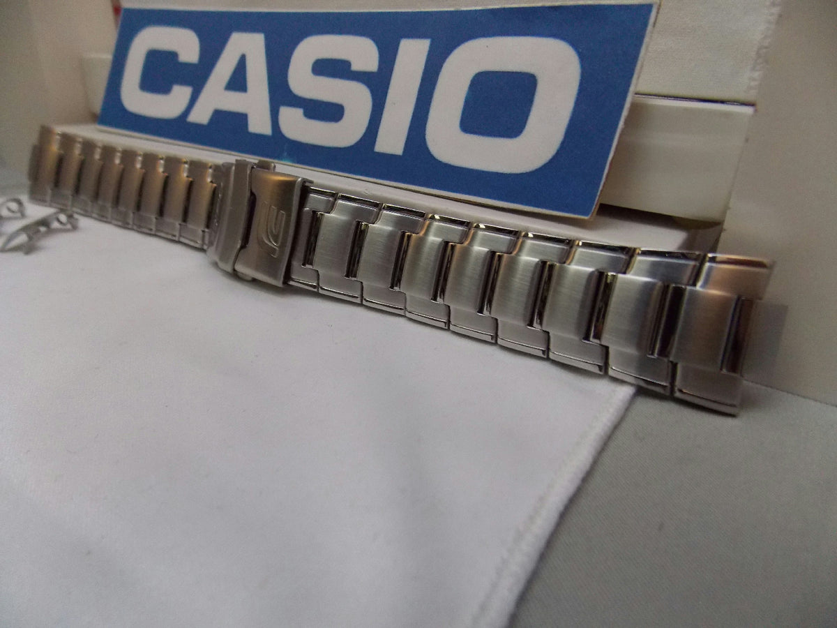 Casio Watchband EFA-121 D Bracelet All Steel Silver Tone w P/Button Release