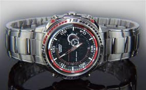 Casio Watchband EFA-121 D Bracelet All Steel Silver Tone w P/Button Release
