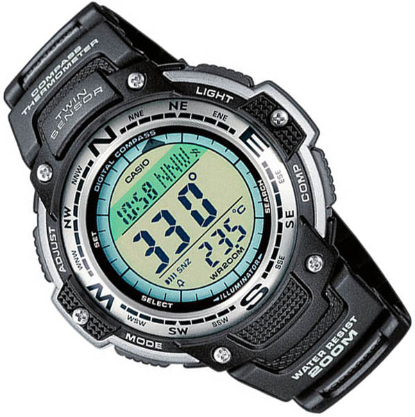 Casio watchband SGW-100 Black Resin  for Compass Thermometer Watch