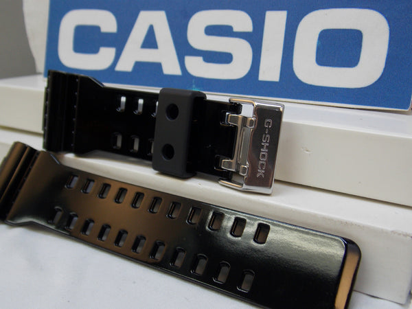 Casio watchband GA-100, GA-110, GA-120, GD-100 black Shiny Resin /Watchband