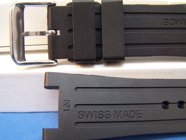 Swiss Army Watchband Convoy Black Rubber Strap fits Model 241162 Watchband