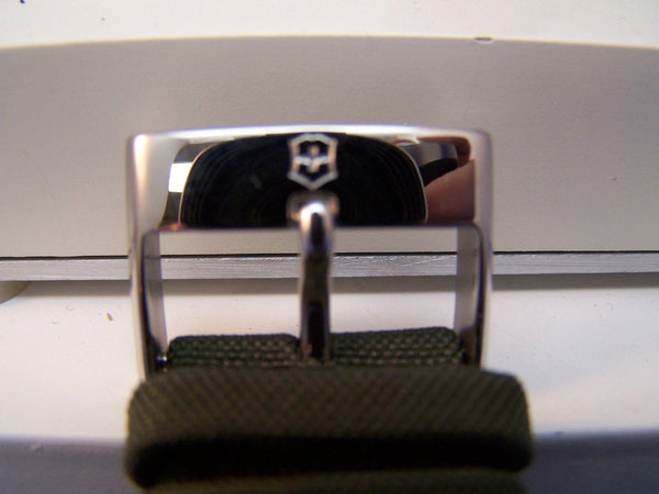 Swiss Army watchband Infantry Military Green 22mm Fabric Mesh / Leather w/Pins