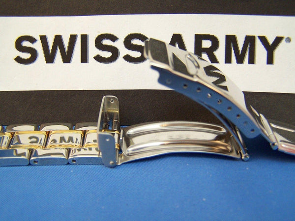 Swiss Army Watchband Mod 20093 Officers Men's Bracelet Two Tone 19mm curved end