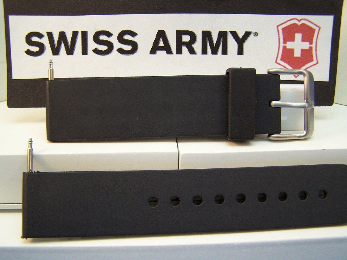 Swiss Army Watchband Recon Black Rubber Strap 19mm Watchband