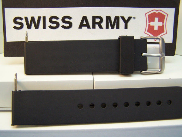 Swiss Army Watchband Recon Black Rubber Strap 19mm Watchband