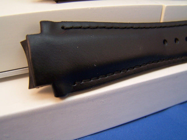 Swiss Army Watchband Excursion Mens Black Leather Watchband / Strap w/Pins
