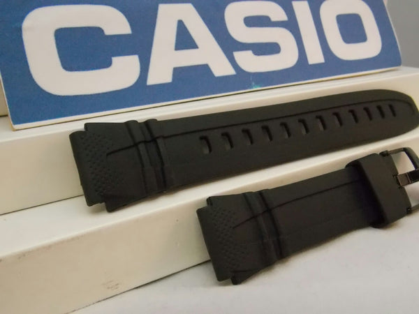 Casio Watchband HDD-600 18mm Black Resin Illuminator Sport Strap Watchband