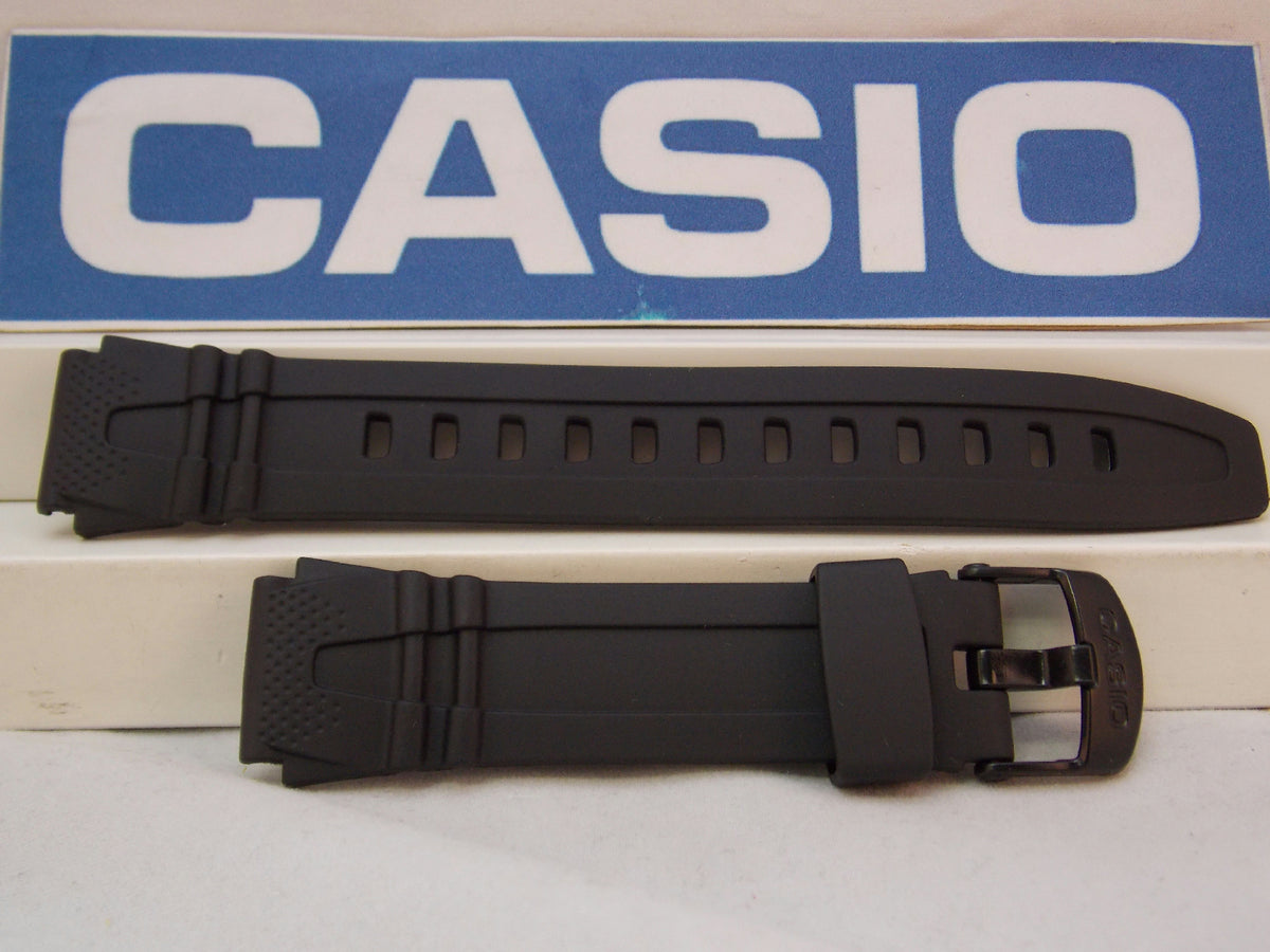Casio Watchband HDD-600 18mm Black Resin Illuminator Sport Strap Watchband