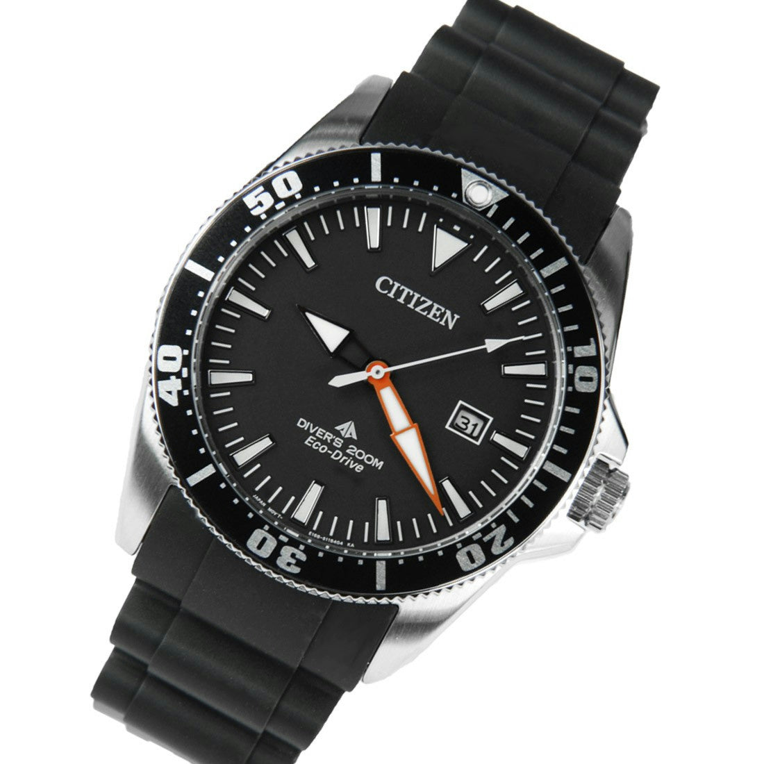 Citizen Watchband BN0100 -00E Black Rubber Divers 200m ECO-Drive & BJ2111 -08E