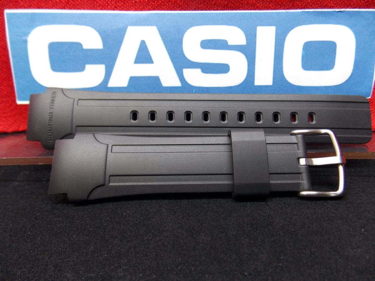 Casio Watchband AMW-701.Black Resin Strap W/ Pins for Hunting Timer Watch