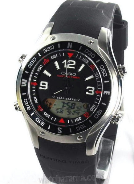 Casio watchband AMW-701.Black Resin  W/ Pins for Hunting Timer Watch