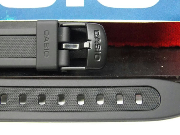 Casio watchband W-201 Black Resin  for Illuminator model 18mm X 23.5mm