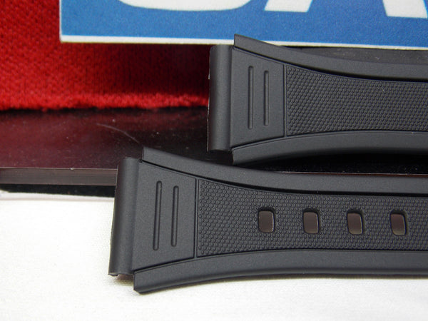 Casio watchband W-201 Black Resin  for Illuminator model 18mm X 23.5mm