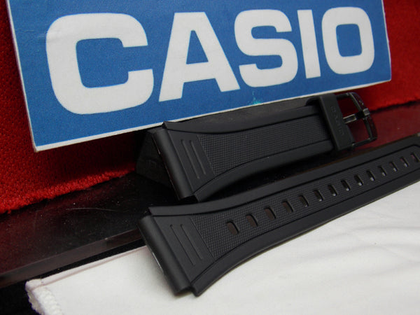 Casio watchband W-201 Black Resin  for Illuminator model 18mm X 23.5mm
