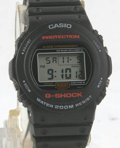 Casio Watch Parts G-5700 Bezel/Shell Black w/ Red and White Printing for G-Shock