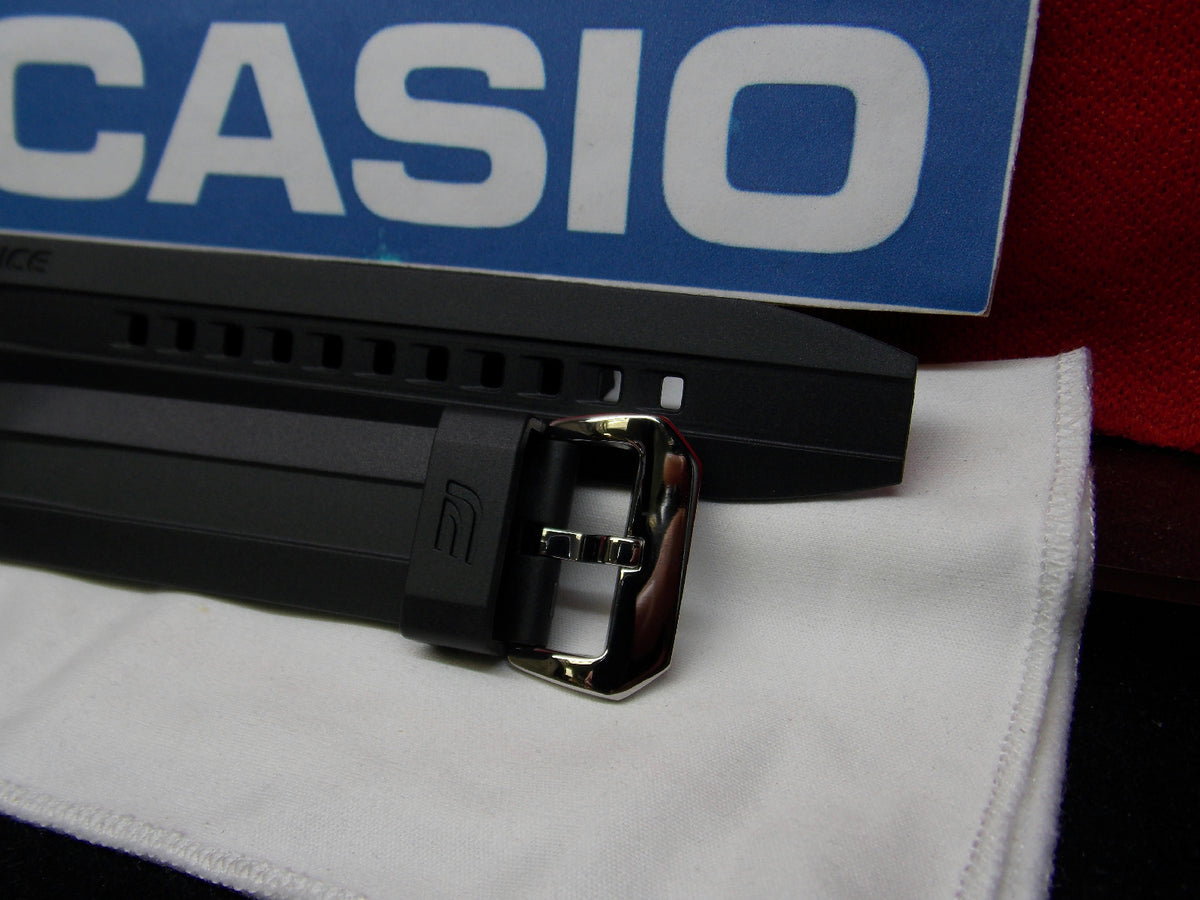 Casio Watchband EMA-100 Edifice Black Resin Strap for Mens Tide Graph. Band