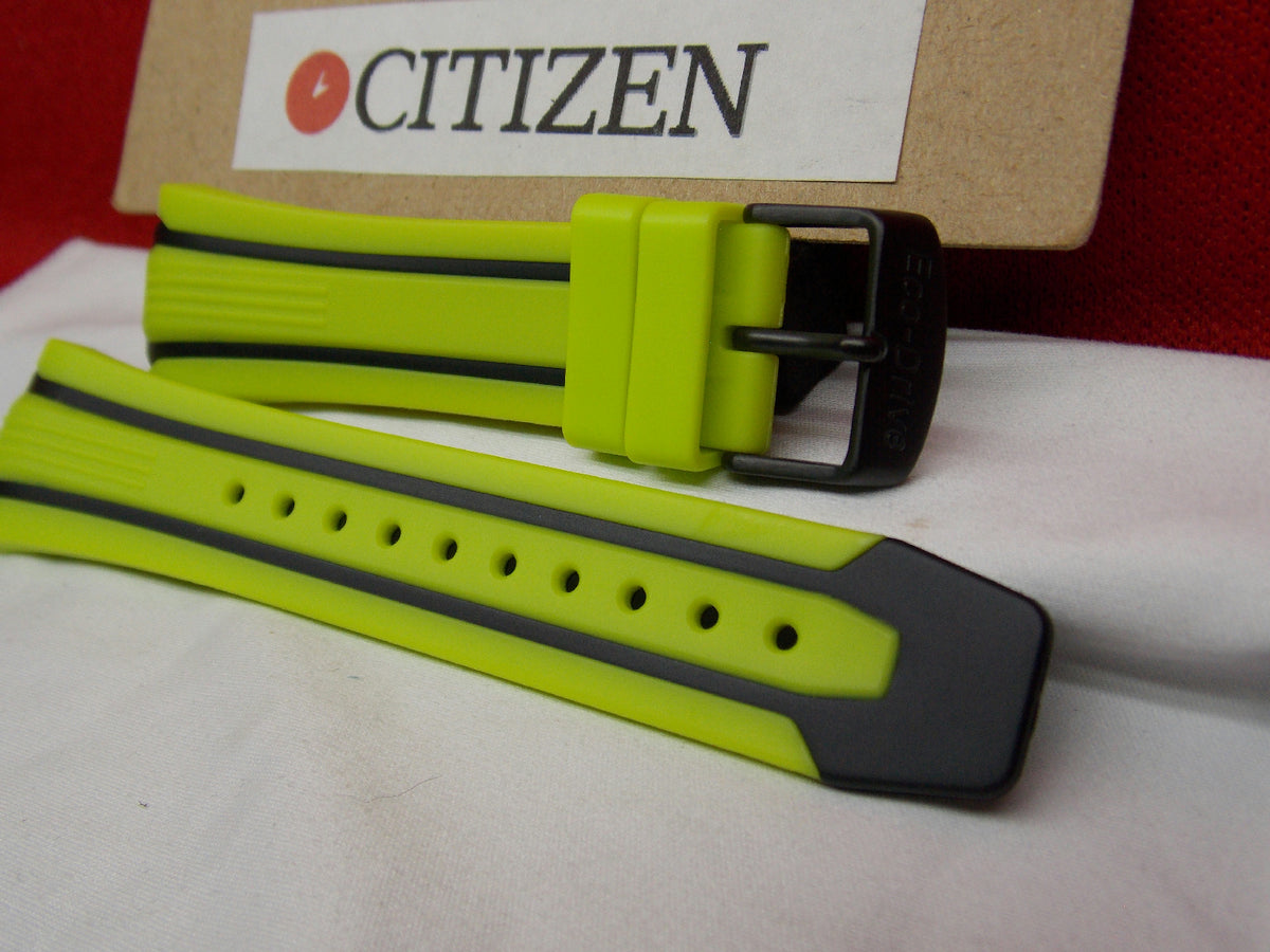 Citizen watchband BN0095 -16E Green/Yellow Rub Eco Drive WR-200 Watchband