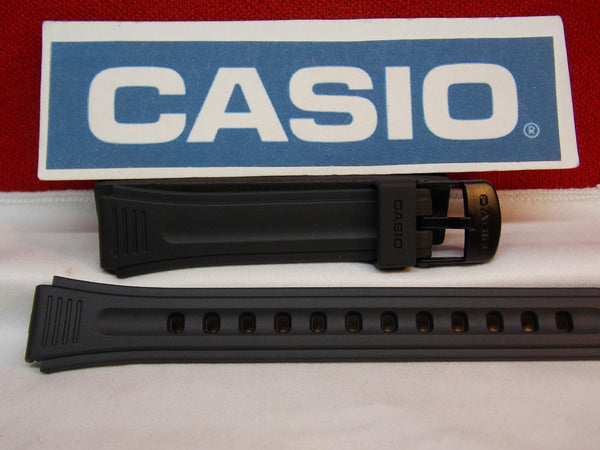 Casio Watch Band LW-201 15mm Ladies Black Resin Sport Strap. Watchband