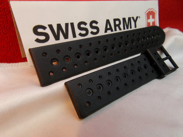 Swiss Army Watchband Renegade Black Rubber Sport Band Mns 19mm Swiss Made Strap