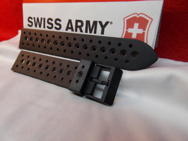 Swiss Army Watchband Renegade Black Rubber Sport Band Mns 19mm Swiss Made Strap