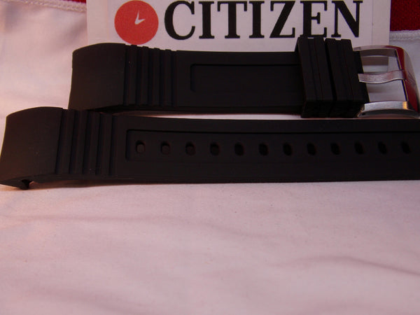 Citizen Watch Band BJ2128 -05E Black Rubber Strap Watchband For Sport Dive Watch