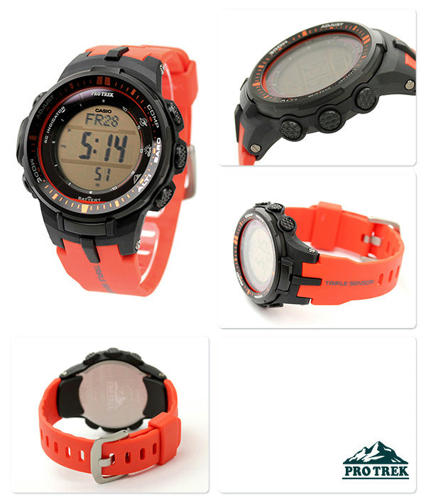 Casio Watchband PRW-3000 -4 Orange Triple Sensor Pro Trek Strap