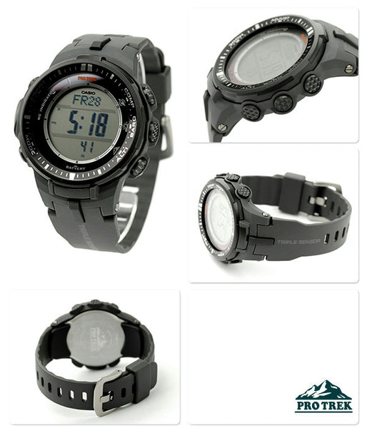 Casio Watch Band PRW-3000 -1 Dark Gray Triple Sensor Pro Trek Strap. Watchband