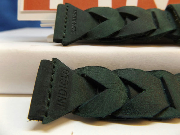 Timex watchband Braided Green 20mm Expedition Indiglo Leather  Mens