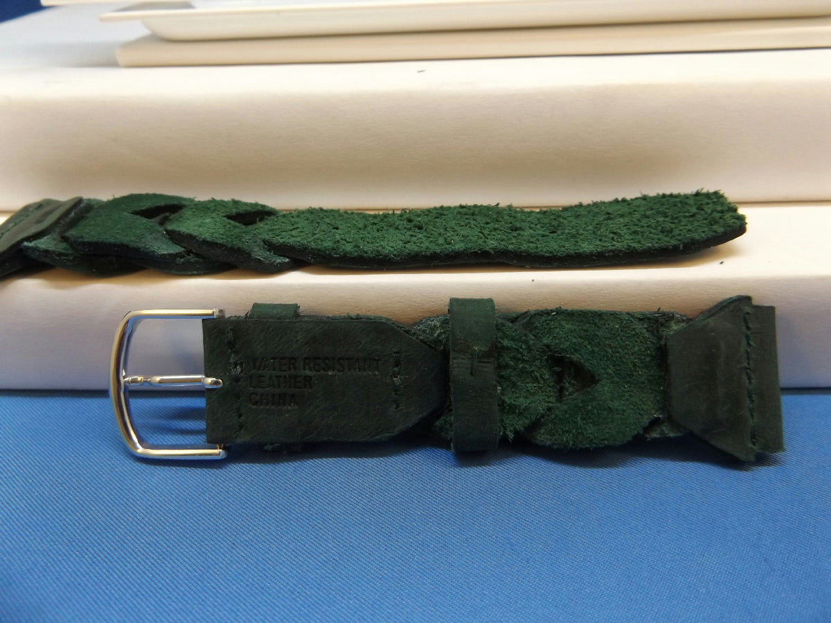 Timex watchband Braided Green 20mm Expedition Indiglo Leather Mens