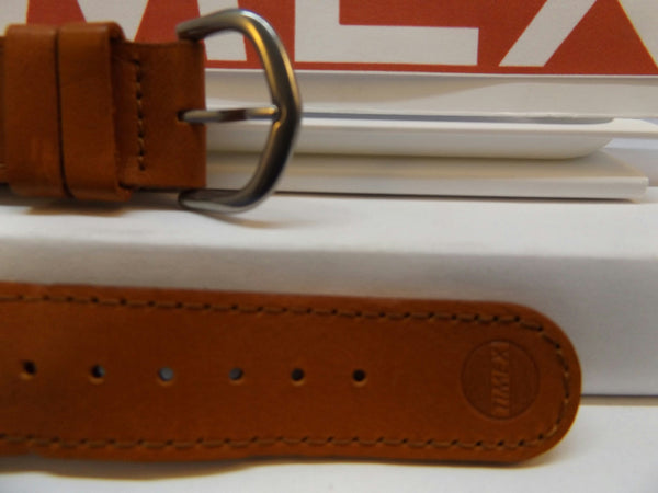 Timex watchband 19mm Gray/Brn Leather/Nylon Indiglo Expedition . Watchband