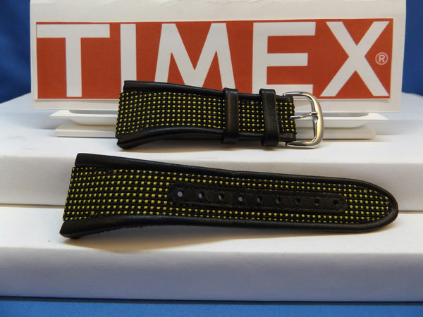 Timex watchband iControl Expedition T47161 Black Yellow Leather Nylon