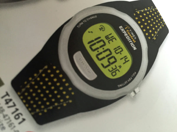 Timex watchband iControl Expedition T47161 Black Yellow Leather Nylon