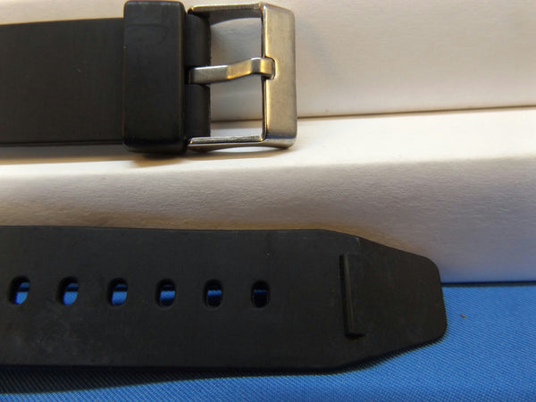 Timex watchband 19mm Black:Yellow Stripes Mans Resin Sport . Watchband