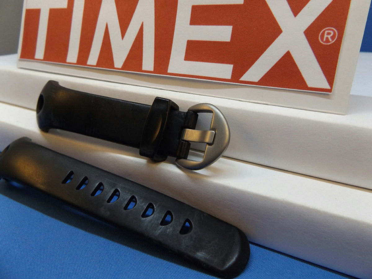 Timex watchband T17601 iControl Indiglo Black Resin .Watchband
