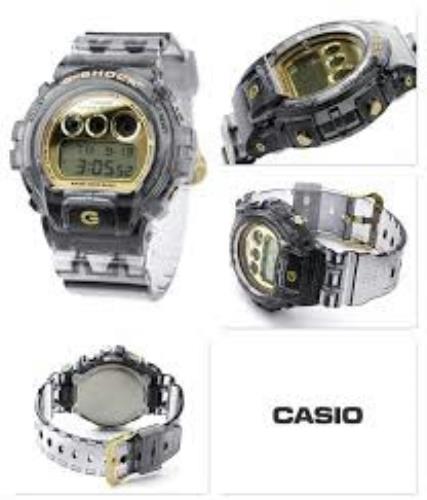 Casio watchband DW-6900 FG-8 Smoke Gray Original Watchband/ w/Gold Tn Bkle