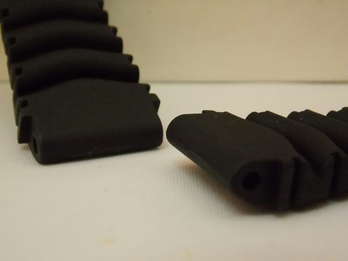 Pulsar watchband PW3003 20mm Black Resin Divers Style . Watchband.