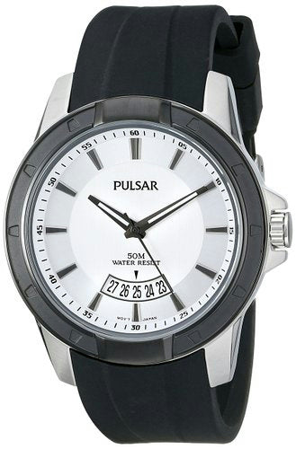Pulsar Watch Band PS9277 Curved End Black Resin Strap. Watchband.