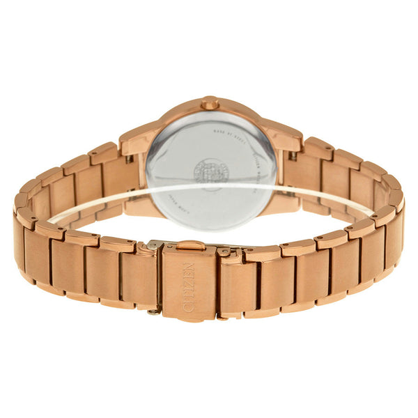 Citizen Axiom Unisex Rose/Pink Gold Bracelet w/Diamond Dial and Date. 50% Off