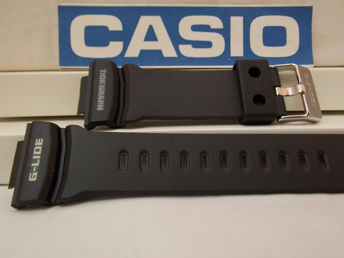 Casio watchband GLX-150 -1 G-Lide Tide Graph Black Rubber . Watchband