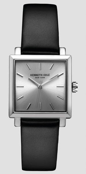 Kenneth Cole 10030821 Men's Silver-Tone and Black Square Dial Watch