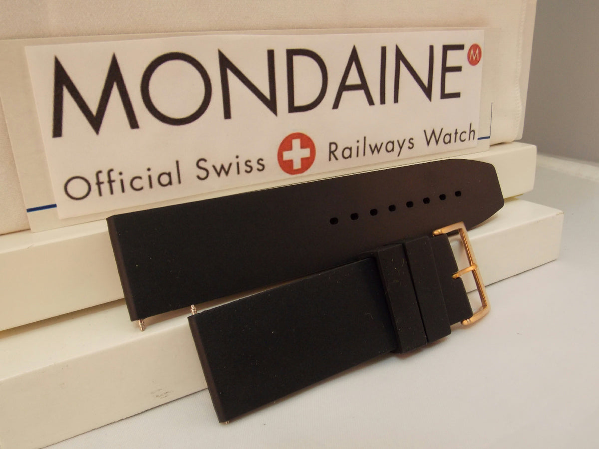 Mondaine Swiss Railways watchband 24mm Silicone Rubber Diver/Sport. 4mm Thick