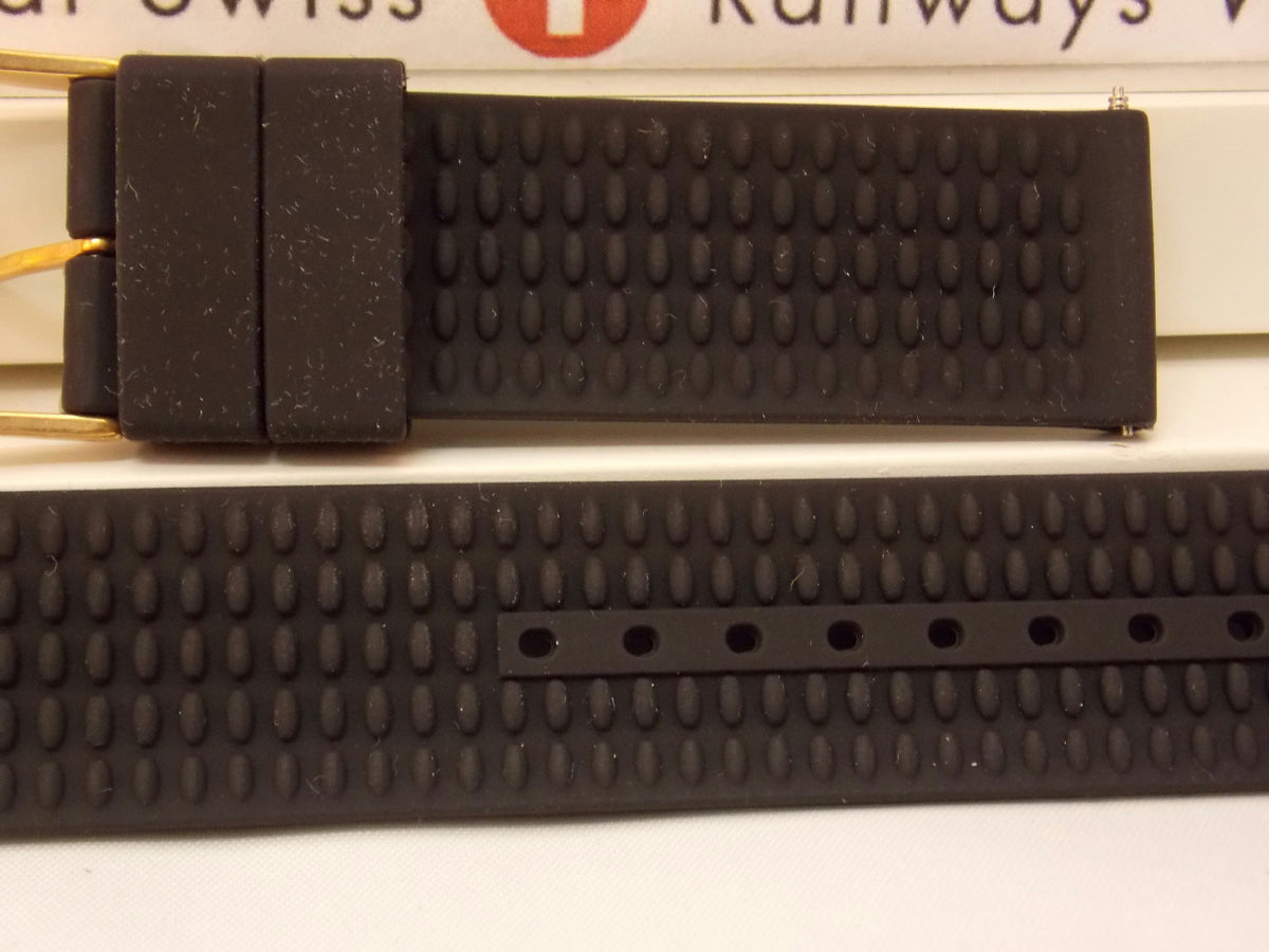 Divers Sport Watchband / 22mm Silicone Rubber 4mm Thick. W/ Spring Bars