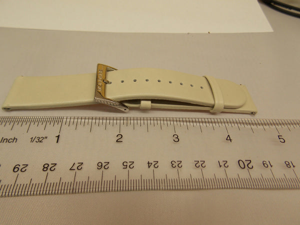 Name Brand High Quality Watchband 20mm Cream/Bone/Creme Leather  w/Pins
