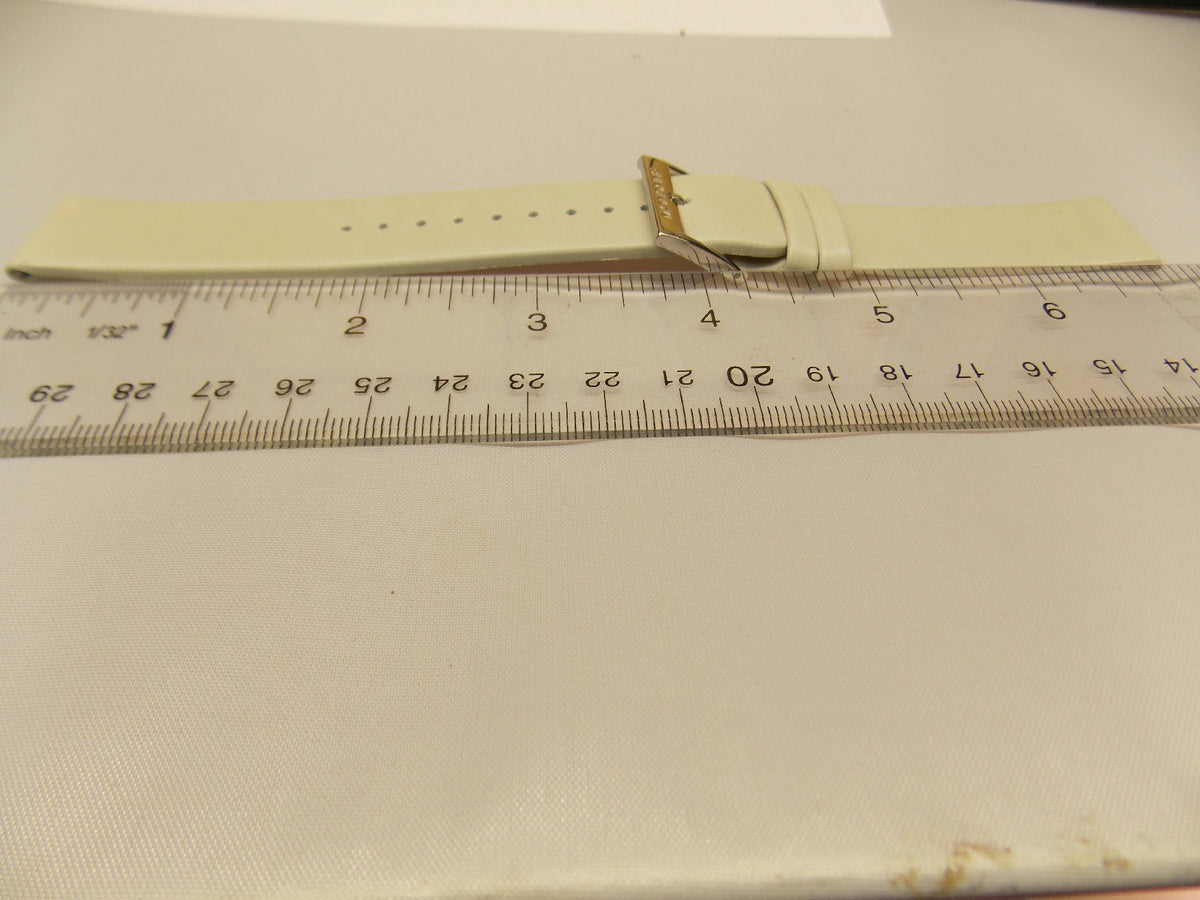 Mondaine Swiss Railways watchband 20mm Cream/Bone/Creme Leather w/Pins