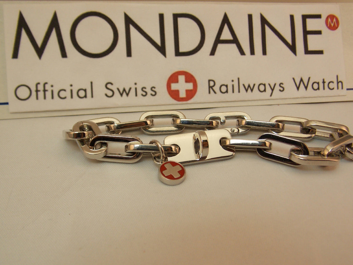 Mondaine Watch Charm Bracelet Stainless Steel Attach Your Favorite Trinket/Watch