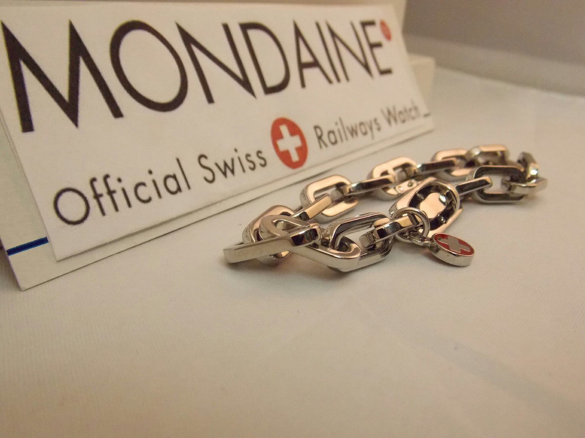 Mondaine Watch Charm Bracelet Stainless Steel Attach Your Favorite Trinket/Watch