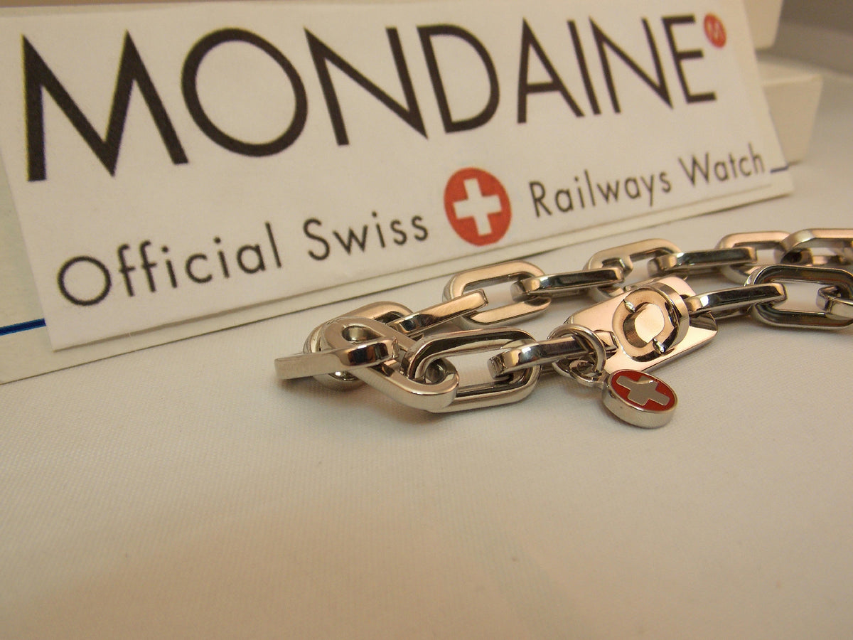 Mondaine Watch Charm Bracelet Stainless Steel Attach Your Favorite Trinket/Watch