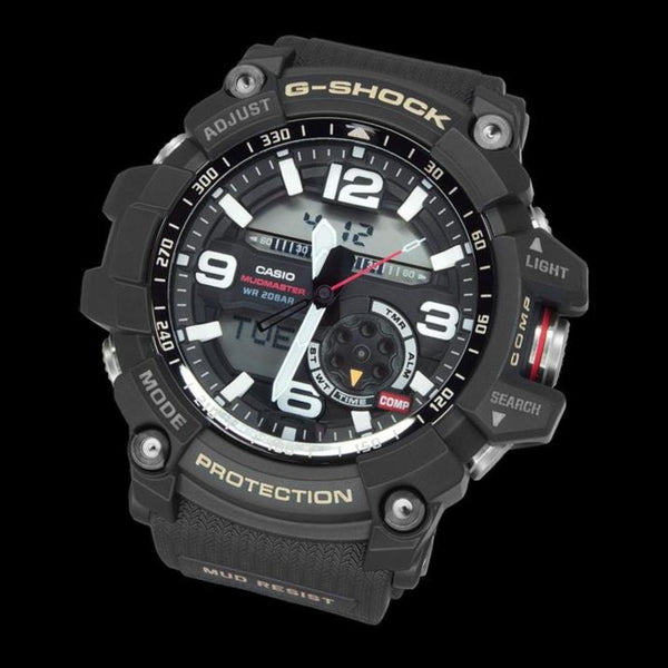 Casio Watchband GG-1000 -1A. Mud Resist Twin Sensor MudMaster Strap Black Resin