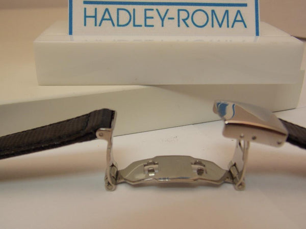 Hadley Roma Watchband A: 12mm Ladies Blk Genuine Lizard  w/Butterfly Fold Buckle