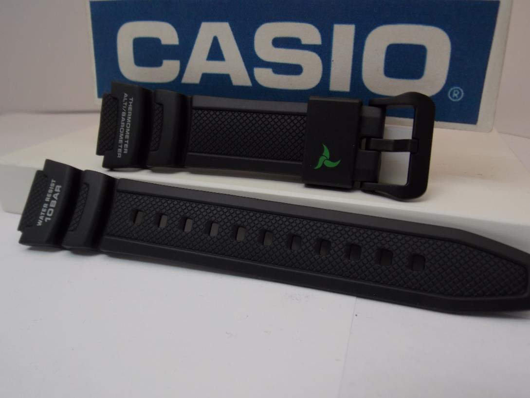 Casio Watchband SGW-450H-1A Black Resin Strap Green/White Altimeter Barometer
